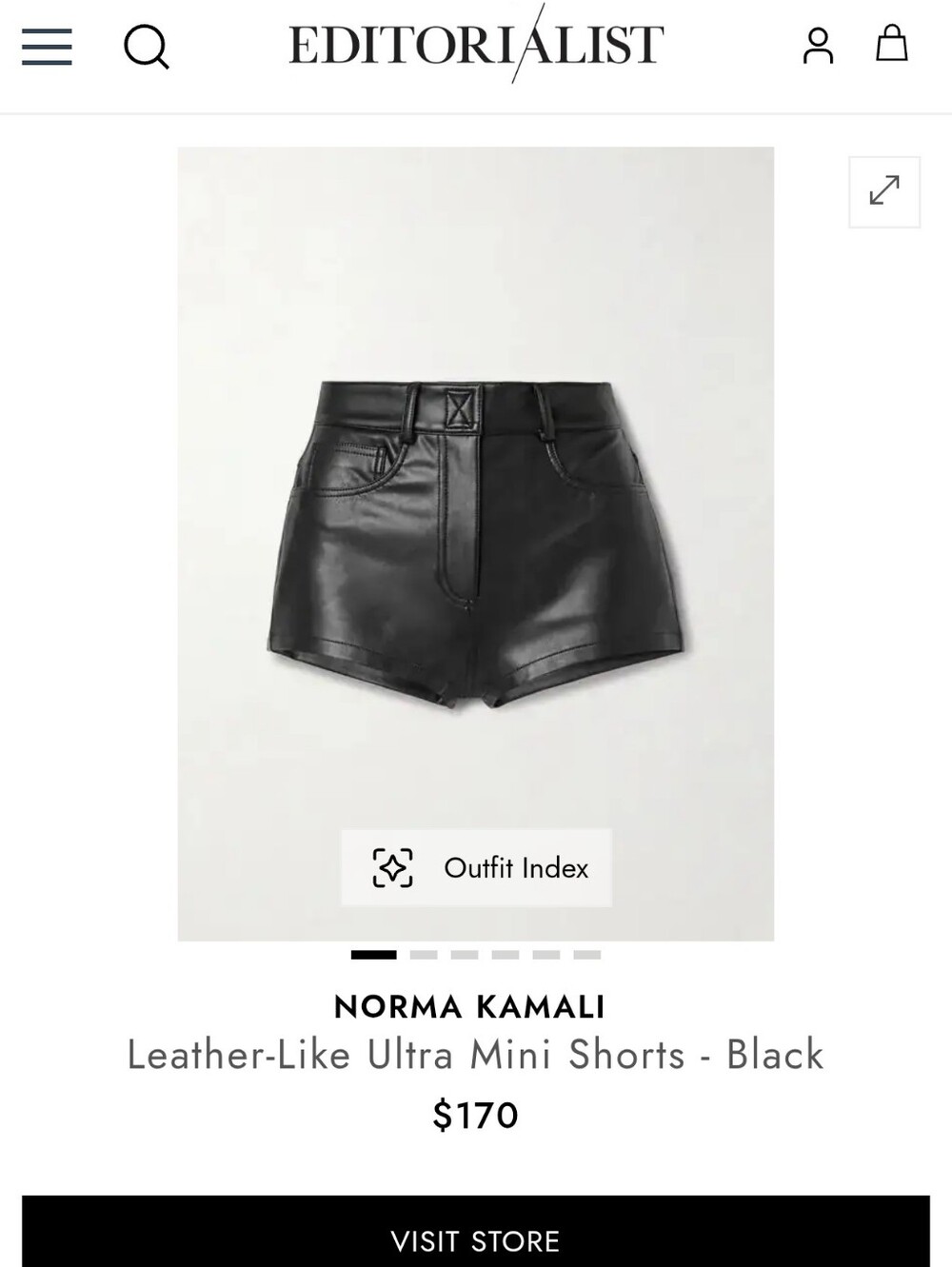 Norma Kamali Black Leather Like Shorts Bwot